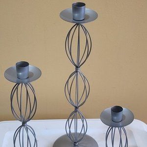 Ikea Vintage Silver Medal Candle Holders-Set of 3